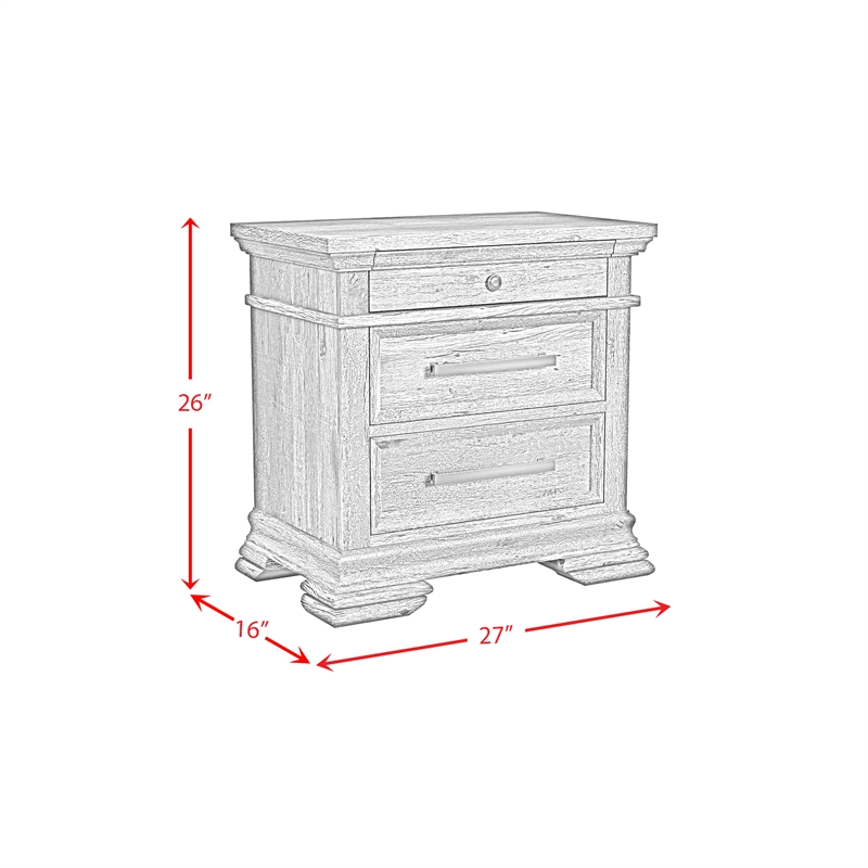 Hyde King Panel 3PC Bedroom Set in Charcoal