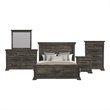 Hyde King Panel 5PC Bedroom Set in Charcoal