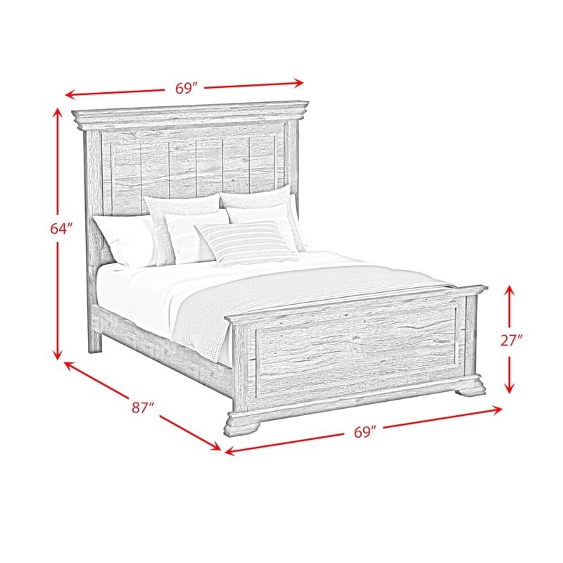 Hyde Queen Panel 3PC Bedroom Set in Charcoal