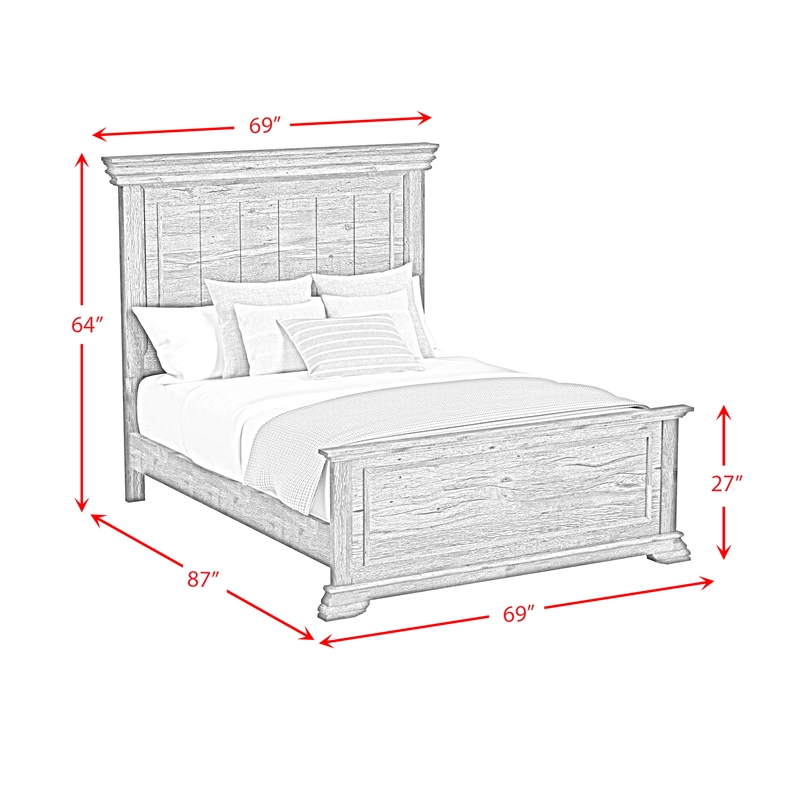 Hyde Queen Panel 5PC Bedroom Set in Charcoal