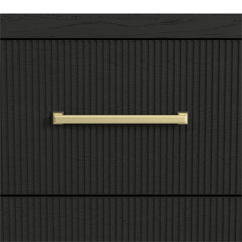 Woodridge Full Storage 5PC Bedroom Set in Black with Grain