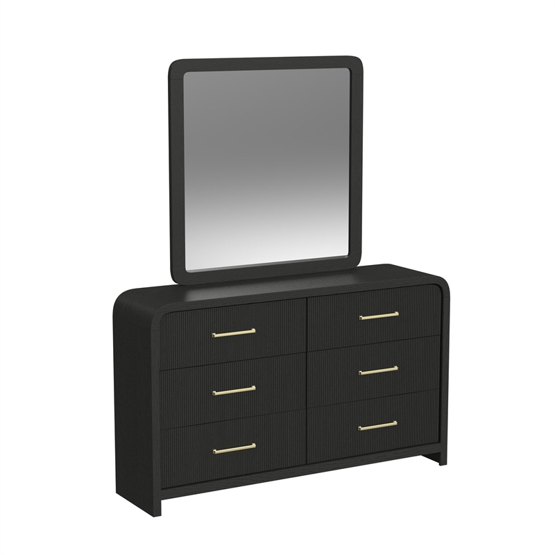Woodridge  King Storage 5PC Bedroom Set in Black with Grain