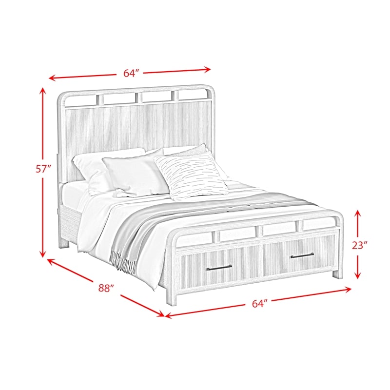 Woodridge  Queen Storage 5PC Bedroom Set in Black with Grain