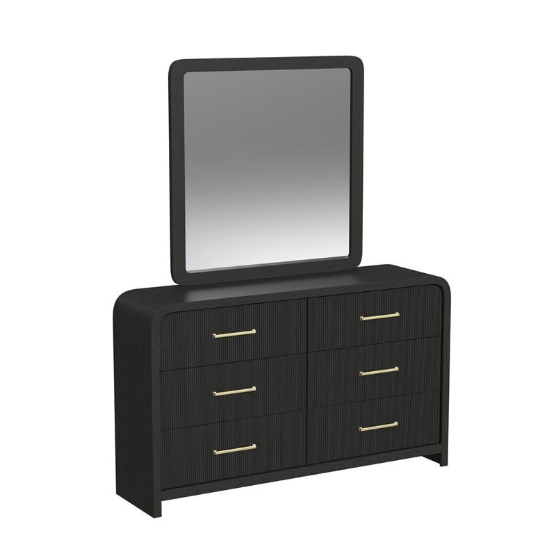 Woodridge  Queen Storage 5PC Bedroom Set in Black with Grain