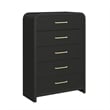 Woodridge  Queen Storage 5PC Bedroom Set in Black with Grain