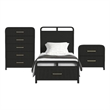 Woodridge  Twin Storage 3PC Bedroom Set in Black with Grain
