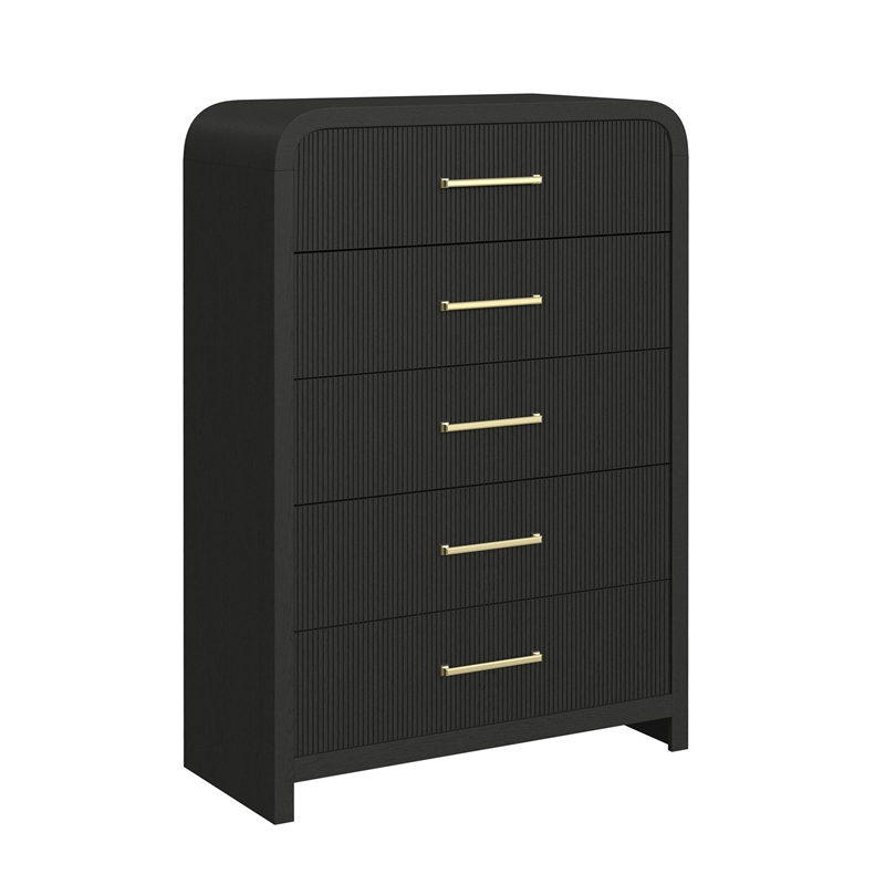 Woodridge  Twin Storage 5PC Bedroom Set in Black with Grain