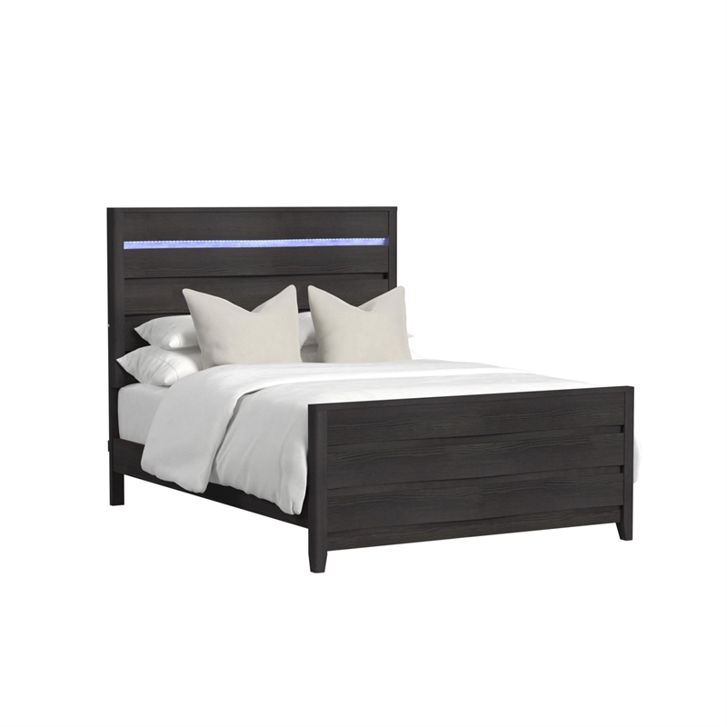 Chett Full 5PC Bedroom Set with LED in Black
