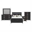 Chett Full 5PC Bedroom Set with LED in Black