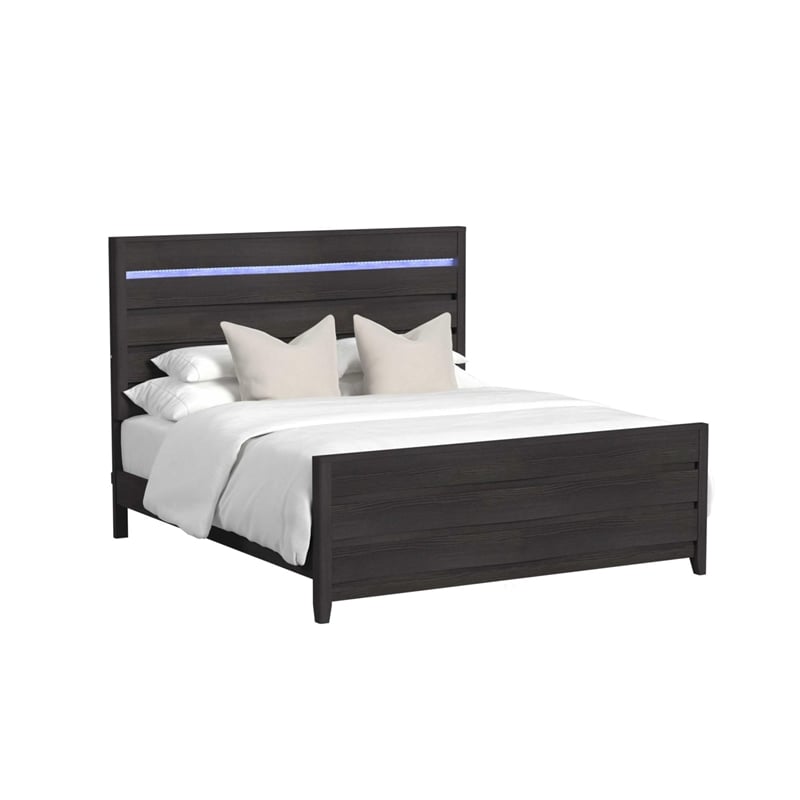 Chett King 5PC Bedroom Set with LED in Black