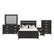 Chett Queen 5PC Bedroom Set with LED in Black
