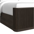 Sutton King UPH 5PC Bedroom Set with White Fabric in Dark Brown