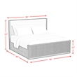 Sutton King UPH 5PC Bedroom Set with White Fabric in Dark Brown