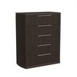 Sutton Queen UPH 3PC Bedroom Set with White Fabric in Dark Brown