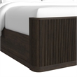 Sutton Queen UPH 5PC Bedroom Set with White Fabric in Dark Brown