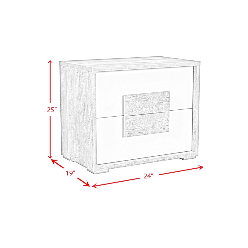 Vega Full 3PC Bedroom Set with LED in Dual Tone