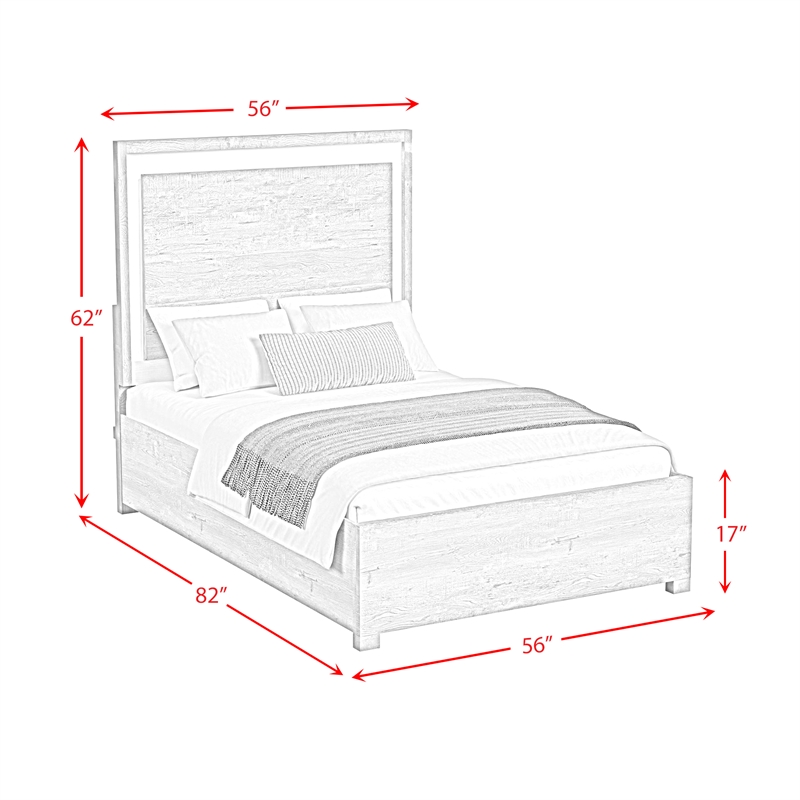 Vega Full 5PC Bedroom Set with LED in Dual Tone