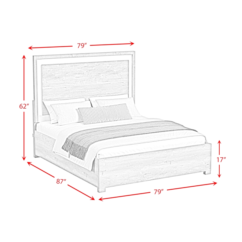 Vega King 3PC Bedroom Set with LED in Dual Tone