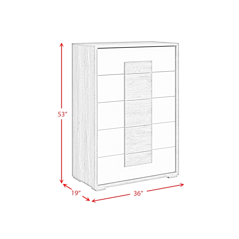 Vega King 5PC Bedroom Set with LED in Dual Tone