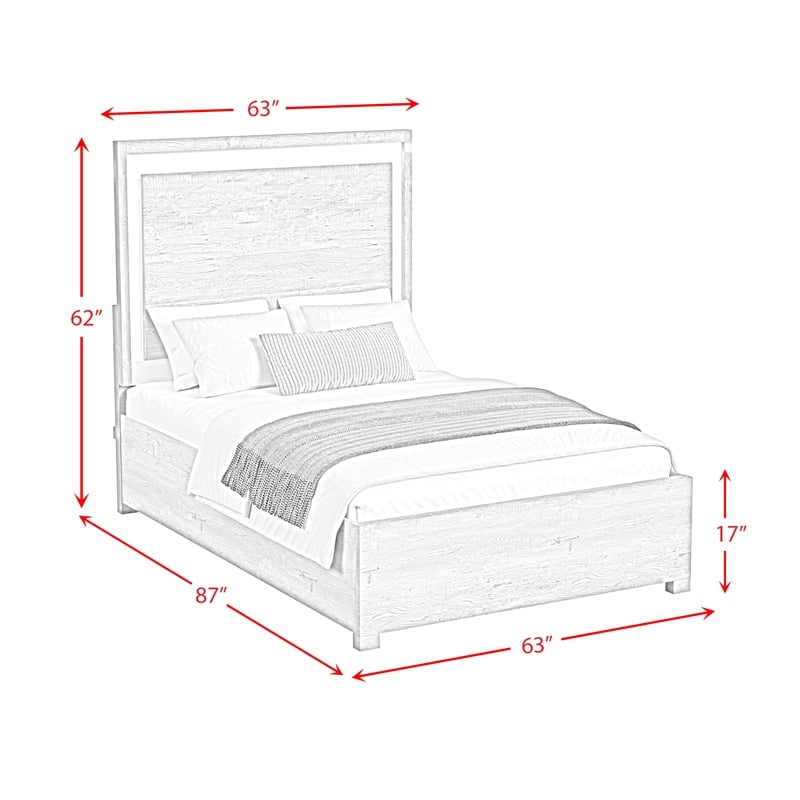 Vega Queen 5PC Bedroom Set with LED in Dual Tone