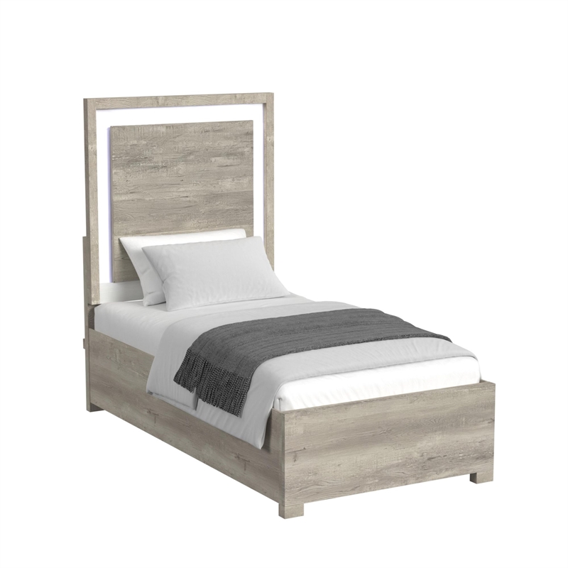 Vega Twin 3PC Bedroom Set with LED in Dual Tone