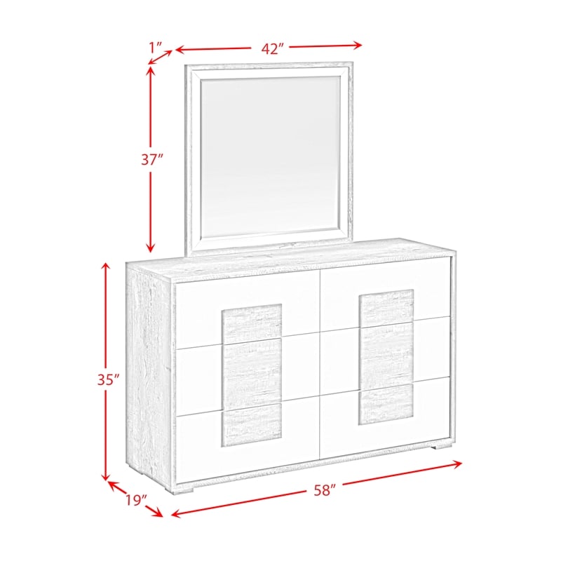 Vega Twin 5PC Bedroom Set with LED in Dual Tone