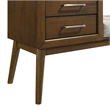 Picket House Furnishings Zuma Bench with Grey Fabric in Walnut