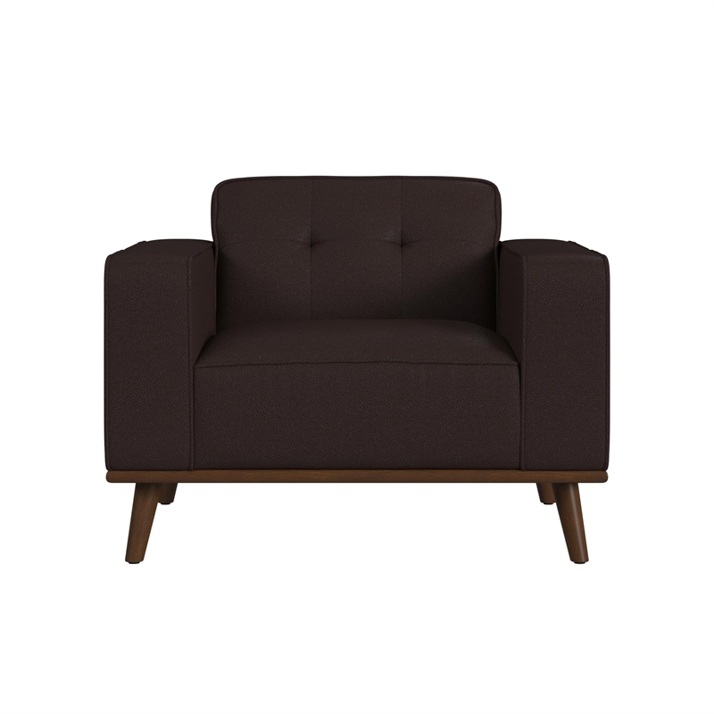 Picket House Furnishings Fate Chair with Wood Front in Pebble Brown
