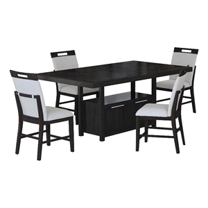 Pinnacle 5PC Counter Height Dining Set in Charcoal Table and Four Chairs