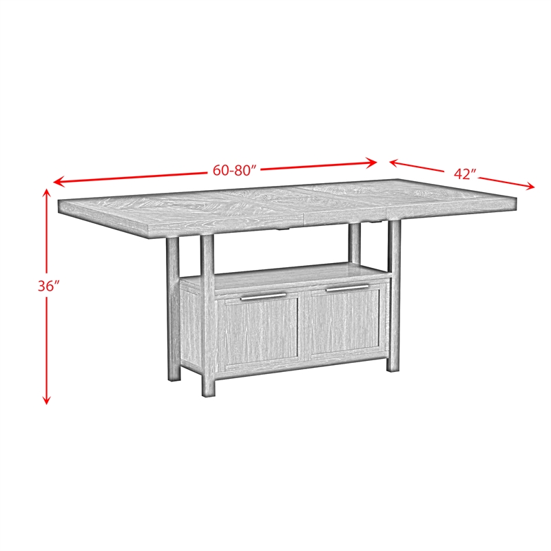 Pinnacle 6PC Counter Height Dining Set in Charcoal Table  Four Chairs Bench