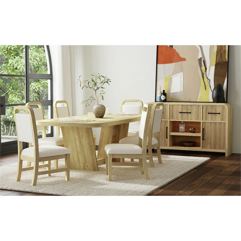 Woodridge 7PC Standard Height Dining Set in Natural Table and Six Chairs