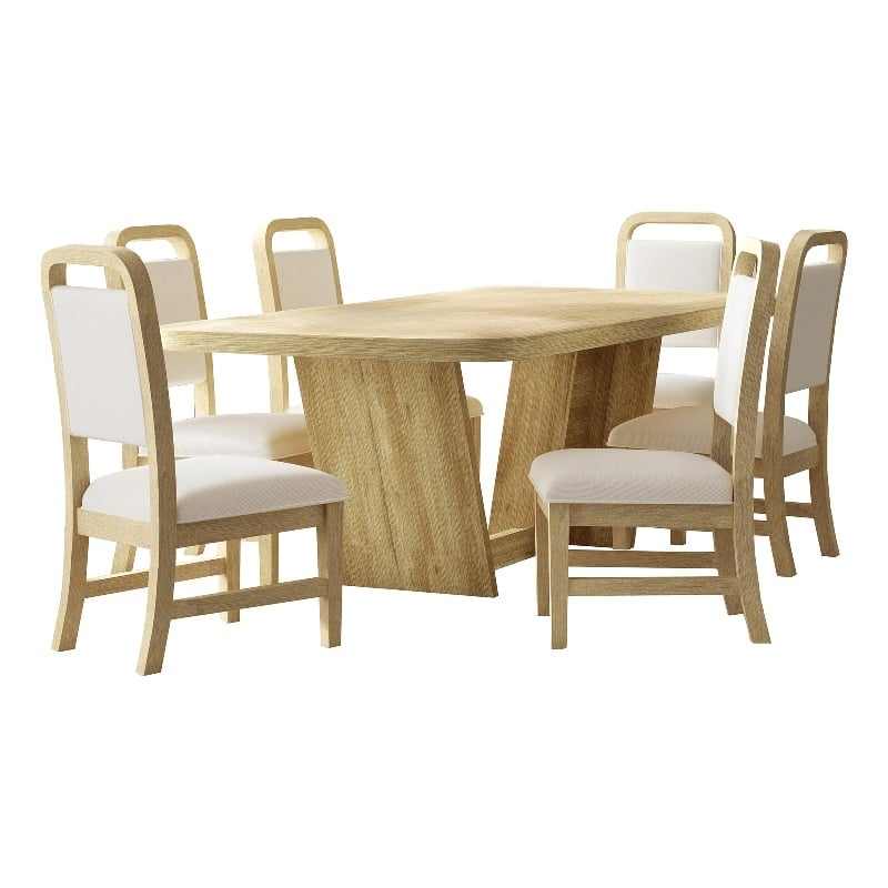 Woodridge 7PC Standard Height Dining Set in Natural Table and Six Chairs