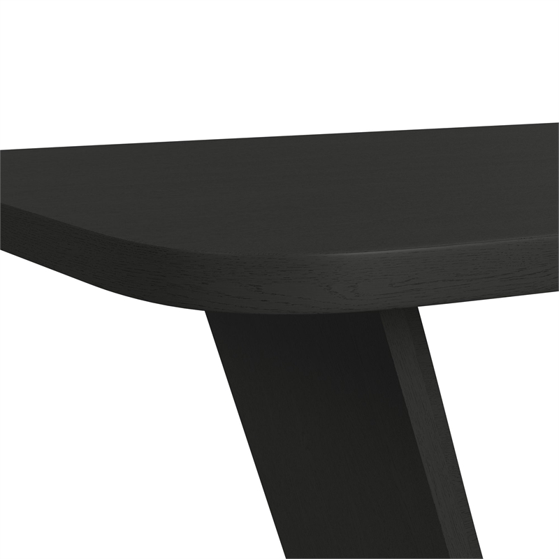 Woodridge 5PC Dining Set in Black with Grain Table and 4Grey Fabric Chairs