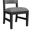 Woodridge 5PC Dining Set in Black with Grain Table and 4Grey Fabric Chairs