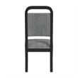 Woodridge 5PC Dining Set in Black with Grain Table and 4Grey Fabric Chairs