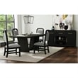 Woodridge 5PC Dining Set in Black with Grain Table and 4Grey Fabric Chairs
