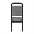 Woodridge 7PC Dining Set in Black with Grain Table and Six Grey Fabric Chairs