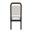 Woodridge 5PC Dining Set in Black with Grain Table and Four White Fabric Chairs
