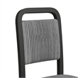 Woodridge 5PC Dining Set in Black with Grain Round Table and Four Grey Chairs