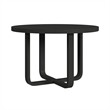 Woodridge 5PC Dining Set in Black with Grain Round Table and Four Grey Chairs