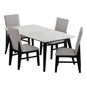 Megan 5PC Standard Height Dining Set in Black Table and Four Chairs