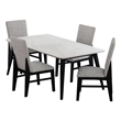 Megan 5PC Standard Height Dining Set in Black Table and Four Chairs