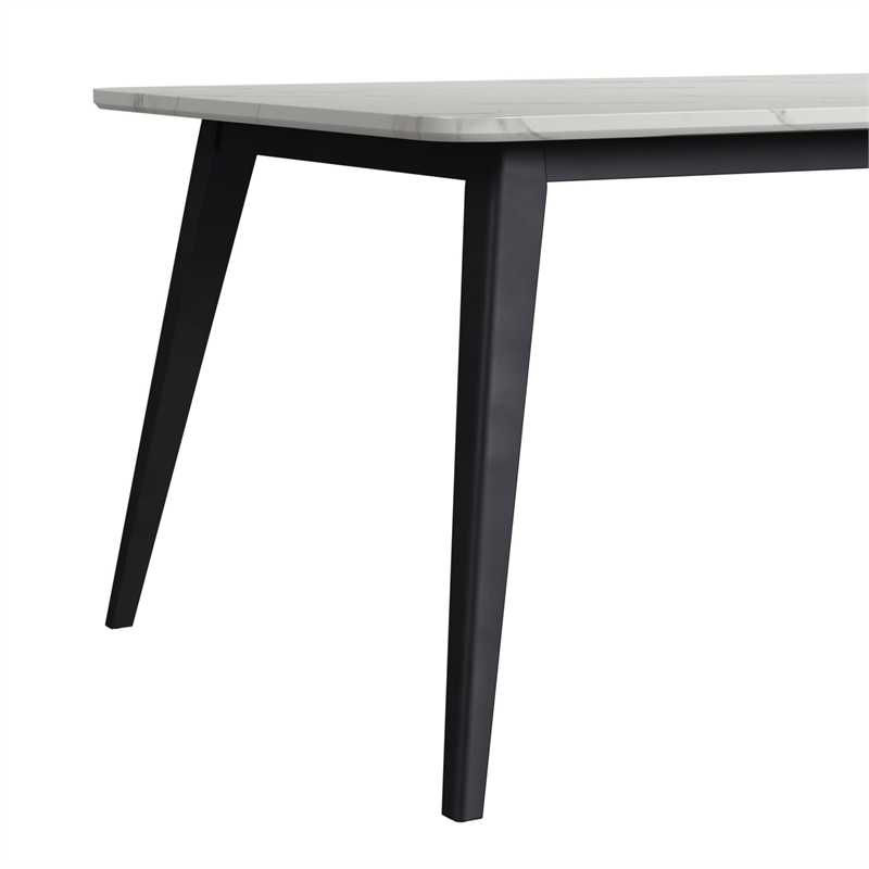 Megan 7PC Standard Height Dining Set in Black Table and Six Chairs