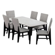 Megan 7PC Standard Height Dining Set in Black Table and Six Chairs