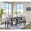 Canal 5PC Standard Height Dining Set in Black Rectangular Table and Four Chairs