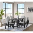 Canal 7PC Standard Height Dining Set in Black Rectangular Table and Six Chairs