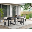 Fresca 5PC Standard Height Dining Set in Dark Grey Table and Four Chairs