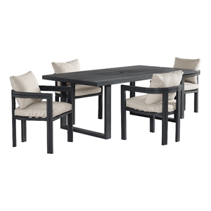 Fresca 5PC Standard Height Dining Set in Dark Grey Table and Four Chairs
