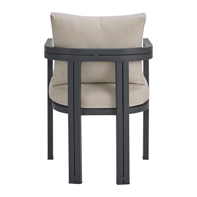 Fresca 6PC Standard Height Dining Set in Dark Grey Table  Four Chairs and Bench