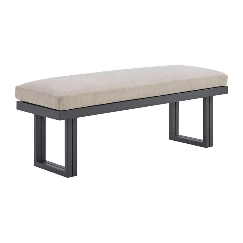 Fresca 6PC Standard Height Dining Set in Dark Grey Table  Four Chairs and Bench